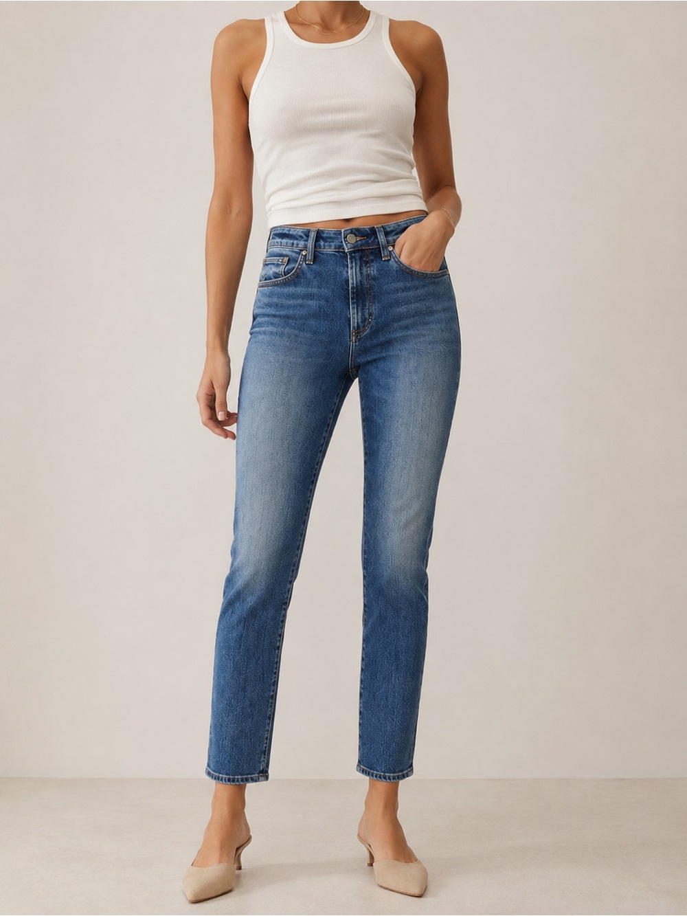 Favorite Daughter The Erin High Rise Slim Straight Jeans Indigo 26 Minimalist